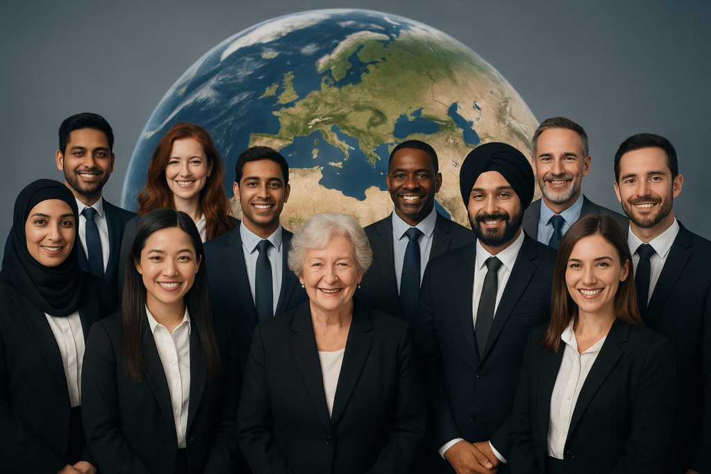 meet the team diverse and smiling